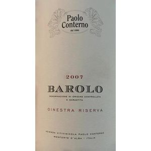 2013 Paolo Conterno, Barolo, Ginestra Riserva 6x75cl