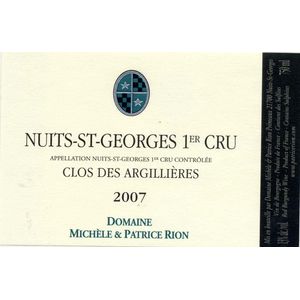 2013 Michele et Patrice Rion, Nuits-Saint-Georges Premier Cru, Clos des Argillieres 6x75cl