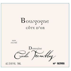 2020 Domaine Cecile Tremblay, Bourgogne, Cote d'Or 6x75cl