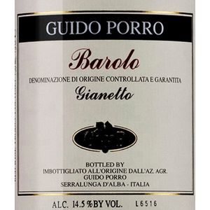 2018 Guido Porro, Barolo, Gianetto 6x75cl