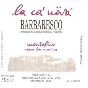 2020 Ca' Nova, Barbaresco, Montefico Bric Mentina 6x75cl
