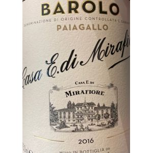 2016 Mirafiore, Barolo, Paiagallo 6x75cl