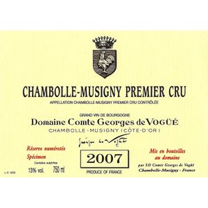2007 Domaine Comte Georges de Vogue, Chambolle-Musigny Premier Cru 3x150cl