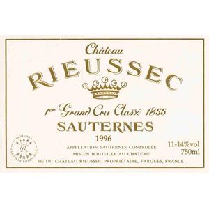 1996 Chateau Rieussec Premier Cru Classe, Sauternes 6x75cl