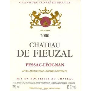 2000 Chateau de Fieuzal, Rouge Cru Classe, Pessac-Leognan 12x75cl