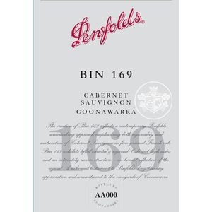 2019 Penfolds, Bin 169 Cabernet Sauvignon, Coonawarra 6x75cl