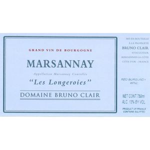 2019 Domaine Bruno Clair, Marsannay, Les Longeroies Rouge 6x75cl