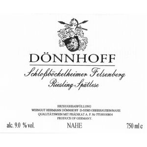 2018 Donnhoff, Schlossbockelheimer Felsenberg Riesling Spatlese, Nahe 6x75cl