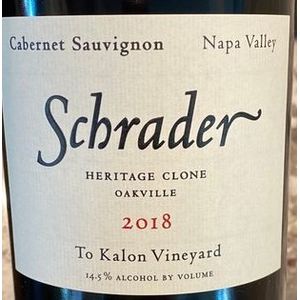 2018 Schrader, Heritage Clone To Kalon Vineyard Cabernet Sauvignon, Oakville 6x75cl