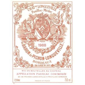 1988 Chateau Pichon Baron 2eme Cru Classe, Pauillac 12x75cl