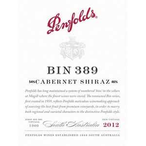 2012 Penfolds, Bin 389 Cabernet Shiraz, South Australia 6x75cl