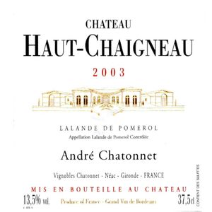 2020 Chateau Haut-Chaigneau, Lalande de Pomerol 6x150cl