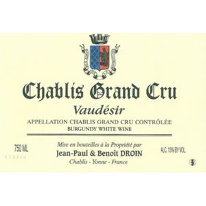 2021 Jean-Paul & Benoit Droin, Chablis Grand Cru, Vaudesir 6x75cl