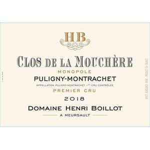 2018 Domaine Henri Boillot, Puligny-Montrachet Premier Cru, Clos de la Mouchere 1x300cl