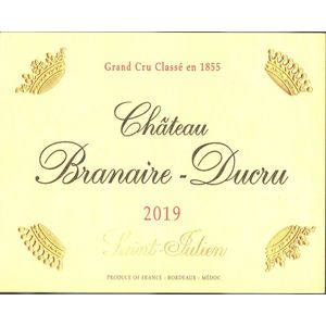 2019 Chateau Branaire-Ducru 4eme Cru Classe, Saint-Julien 6x75cl