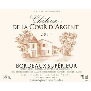 2022 Chateau de la Cour d'Argent, Bordeaux Superieur 1x600cl
