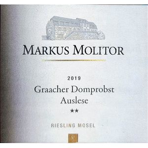 2019 Markus Molitor, Graacher Domprobst Riesling Auslese 2* White Capsule, Mosel 6x75cl