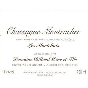 2015 Domaine Billard Pere et Fils, Chassagne-Montrachet, Les Morichots 6x75cl