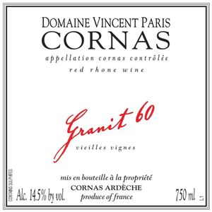 2022 Domaine Vincent Paris, Cornas, Granit 60 12x75cl