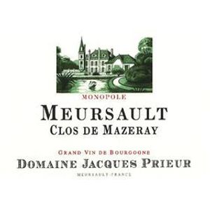2020 Domaine Jacques Prieur, Meursault, Clos de Mazeray Blanc 6x75cl