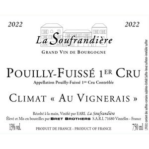 2022 La Soufrandiere, Pouilly-Fuisse, Au Vignerais 12x75cl