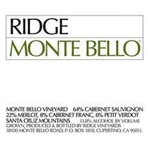 2015 Ridge, California Cabernet Sauvignon Monte Bello, Santa Cruz Mountains 6x75cl