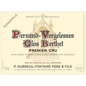 2022 Dubreuil-Fontaine, Pernand-Vergelesses Premier Cru, Clos Berthet 6x75cl