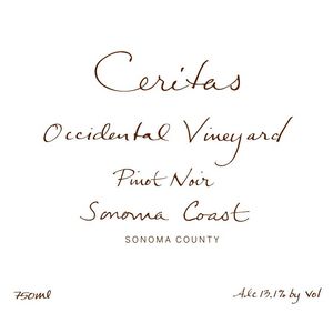 2020 Ceritas, Occidental Vineyard Pinot Noir, Sonoma Coast 6x75cl