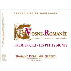 2019 Domaine Berthaut-Gerbet, Vosne-Romanee Premier Cru, Les Petits Monts 6x75cl