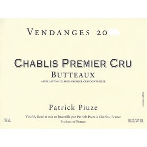 2018 Patrick Piuze, Chablis Premier Cru, Butteaux 6x150cl