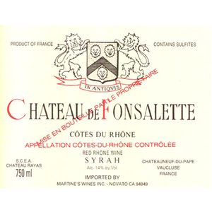 2010 Chateau de Fonsalette, Cotes du Rhone, Syrah 6x75cl