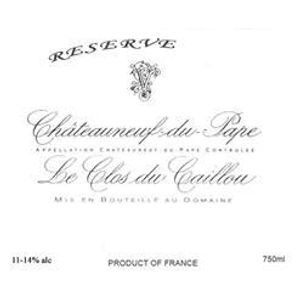 2004 le Clos du Caillou, Chateauneuf-du-Pape, La Reserve 12x75cl