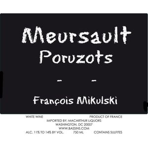2022 Francois Mikulski, Meursault Premier Cru, Porusot 6x75cl