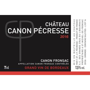 2016 Chateau Canon Pecresse, Canon-Fronsac 3x150cl