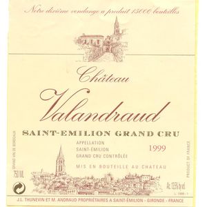 1999 Chateau de Valandraud, Saint-Emilion Grand Cru 1x300cl
