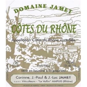 2016 Domaine Jamet, Cotes du Rhone, Blanc 12x75cl