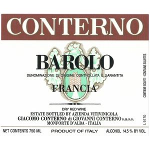 2016 Giacomo Conterno, Barolo, Francia 6x75cl