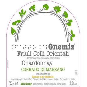 2022 Ronco del Gnemiz, Corrado di Manzano Chardonnay, Friuli Colli Orientali 6x75cl