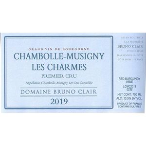 2021 Domaine Bruno Clair, Chambolle-Musigny Premier Cru, Les Charmes 6x75cl