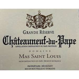2019 Mas Saint Louis, Chateauneuf-du-Pape, Grande Reserve 6x75cl