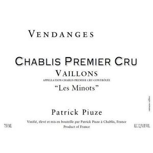 2018 Patrick Piuze, Chablis Premier Cru, Vaillons Minots 6x150cl