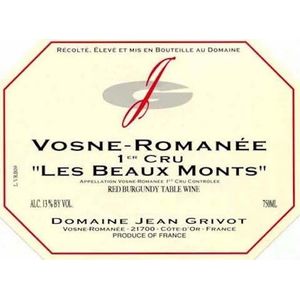 2018 Domaine Jean Grivot, Vosne-Romanee Premier Cru, Les Beaux Monts 6x75cl