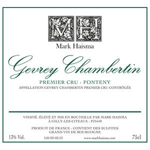 2021 Mark Haisma, Gevrey-Chambertin Premier Cru, Fonteny  6x75cl