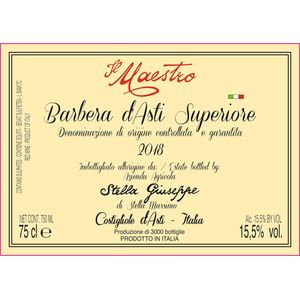 2018 Azienda Agricola Stella Giuseppe, Barbera d'Asti, Superiore Il Maestro 12x75cl