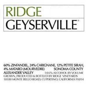 2015 Ridge, Geyserville, Alexander Valley 12x75cl