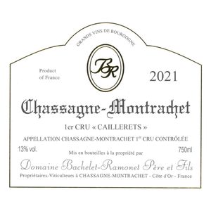 2021 Domaine Bachelet Ramonet, Chassagne-Montrachet Premier Cru, Cailleret 12x75cl