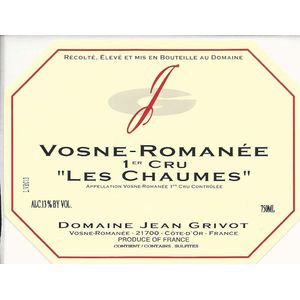 2016 Domaine Jean Grivot, Vosne-Romanee Premier Cru, Les Chaumes 6x75cl