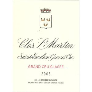 2006 Clos Saint-Martin Grand Cru Classe, Saint-Emilion Grand Cru 3x150cl