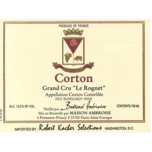 2018 Bertrand Ambroise, Corton Grand Cru, Le Rognet et Corton 6x75cl