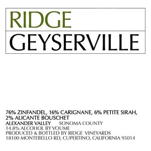 2022 Ridge, Geyserville, Alexander Valley 12x75cl